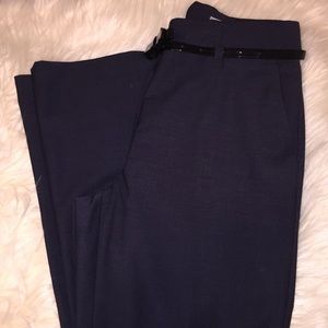 H & M navy higher waisted pants with belt